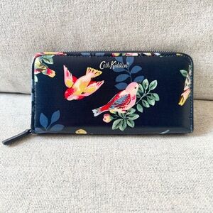 Cath Kidston Bird Floral Zip Around Wallet Navy